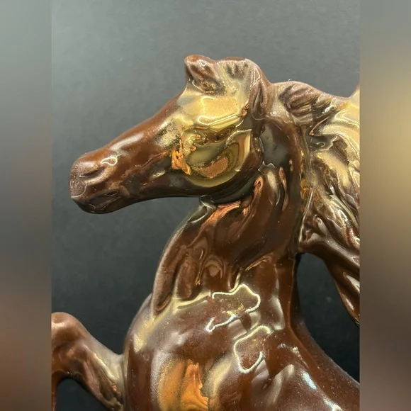 Walter Germany Vintage Ceramic Equestrian Horse Table Clock, Mantel Clock Decor - Picture 4 of 14